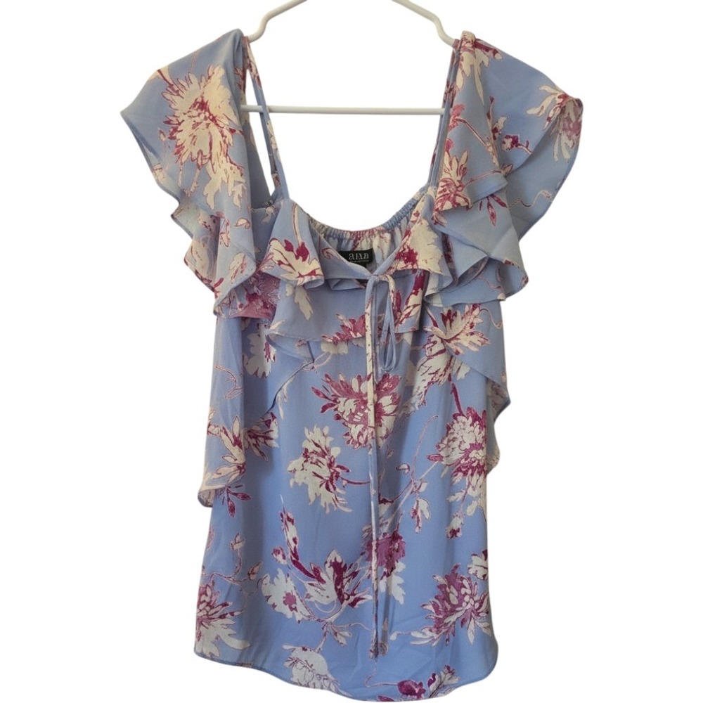 ANA Floral fairycore Ruffle Cold Shoulder Top Medium, cottagecore, shabby chic